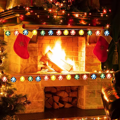 Vista 7 de Honoson 2 Piezas Luces de Cadena de Bastón de Caramelo Decoración 5.5 pies 10 LED Funcionan con Batería Luces de Hadas Lindas Bombillas Dulces