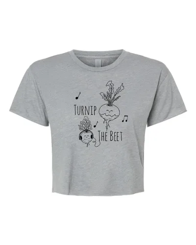 Vista 7 de I Walk The Lime, Cute Women's Screen Printed Crop Tee, Shirts With Sayings, Heather Gray or Gold (S, Heather Gray)