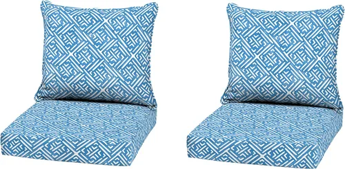 Vista 24 de Arden - Juego de cojines de asiento profundo para exteriores, 22x24, Alana Tile