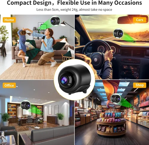 Vista 2 de VSTARCAM Cámara WiFi pequeña para seguridad del hogar, 1 unidad, 3MP portátil HD visión nocturna detección de movimiento, vigilancia remota de 120°