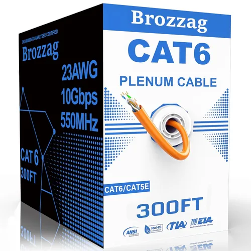 Vista 13 de Cable Ethernet de 20 pies para Cat6/Cat5E, 10 Gbps compatible con Cat8/Cat7, cable de red 24AWG para interiores y exteriores, entierro directo Negro