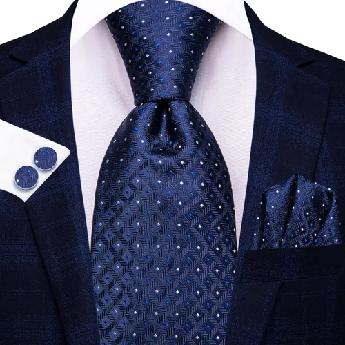 Vista 110 de Hi-Tie Corbata clásica de cachemira para hombre con pañuelo y gemelos a cuadros
