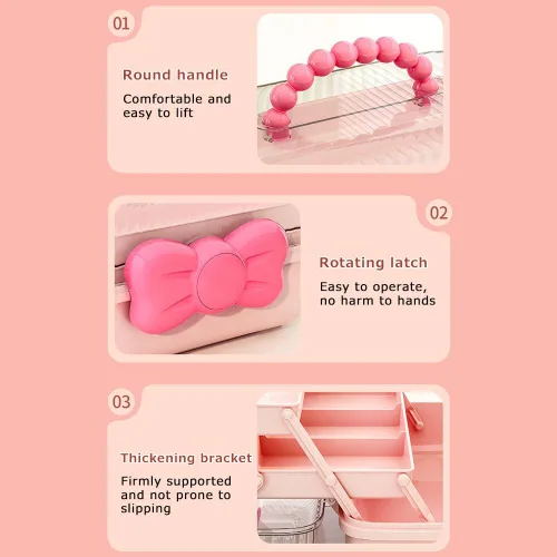 Vista 5 de Thcbme - Caja de almacenamiento de accesorios para el cabello de niñas, caja organizadora de interruptor de lazo, caja de joyería, soporte