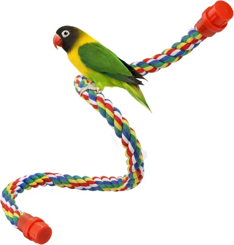Vista 8 de Mygeromon - Cuerda para pájaros, accesorios de escalada (tuerca de metal de 31.5 pulgadas) para periquito, loro, cacatúas, periquito, colorido