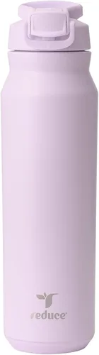 Vista 13 de REDUCE Hydrate Pro - Botella de agua aislada de acero inoxidable de 24 onzas, tapa abatible a prueba de fugas, apta para lavavajillas, sin BPA, Negro