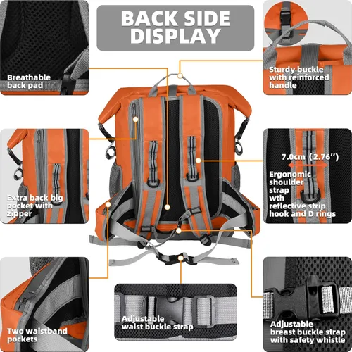 Vista 15 de MORXPLOR Bolsa seca impermeable, 5L/10L/20L/30L/40L/55L Mochila seca con funda impermeable para teléfono para natación, kayak