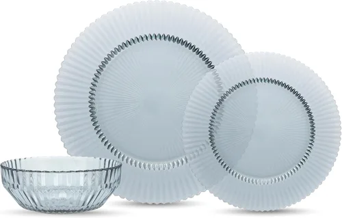 Vista 2 de Fortessa Archie Glass - Juego de vajilla de 12 piezas, servicio para 4, transparente