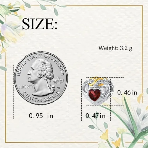 Vista 6 de QeenseKc Ene-Dic - Dijes de alas angulares con forma de corazón infinito y corazón calado para pulsera Pandora, Cristal Diamante de imitación