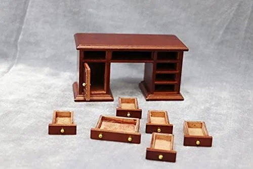 Vista 6 de AirAds Casa de muñecas Escala 1:12 Casa de muñecas Muebles en miniatura Silla de escritorio de oficina Set 2