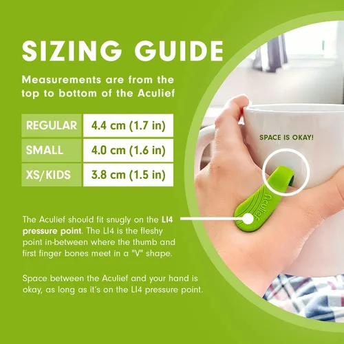 Vista 4 de Aculief - Dispositivo para acupresión, 2 unidades Verde