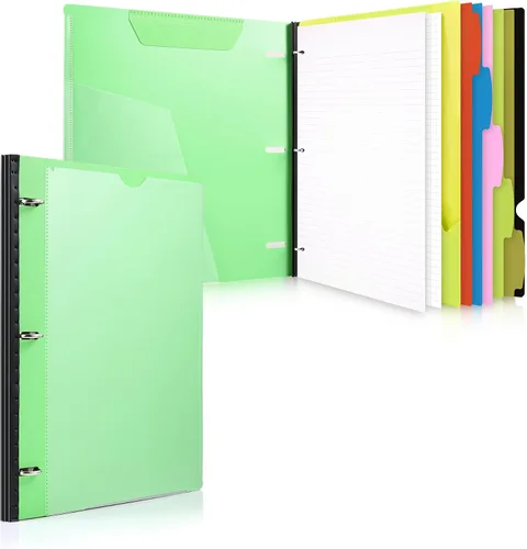 Vista 14 de WOT I Paquete de 1 Carpeta de Anillas Telescópica de 3 Anillas - Cubierta Personalizable, 5 Divisores y Carpeta de Bolsillo en un Organizador Negro