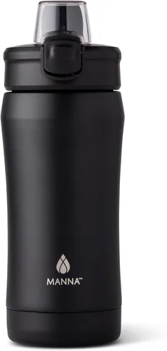 Vista 12 de Manna Botella de acero inoxidable con tapa de bloqueo a presión y boquilla para sorber - 16 onzas - Blazer Powder Coat