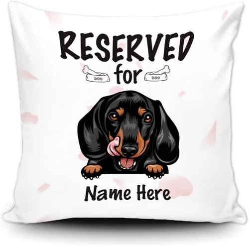 Vista 16 de Funda de almohada personalizada reservada para el perro, Cavalier King Charles Spaniel cachorro, funda de almohada de lona blanca para decoración