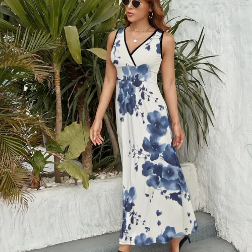 Vista 2 de Vestido de verano con estampado floral para mujer, Style-14
