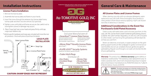 Vista 5 de Au-TOMOTIVE GOLD INC. Placa de matrícula con licencia oficial para Toyota Corolla S (cromado)