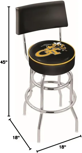 Vista 2 de The Holland Bar Stool Company L7C4 - Taburete giratorio con doble anilla cromada (Leprechaun)