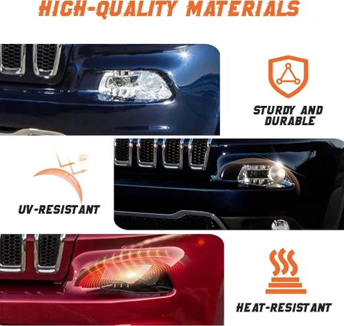 Vista 6 de Conjunto de faros delanteros HID compatible con Jeep Cherokee 2014, 2015, 2016, 2017, 2018, Jeep Cherokee, conjunto de faros de xenón con borde
