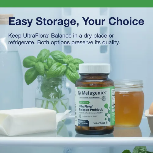 Vista 7 de Metagenics UltraFlora Balance Probiotic - Suplemento diario de salud intestinal estable para apoyo digestivo e inmunológico* - Sin OMG y sin gluten