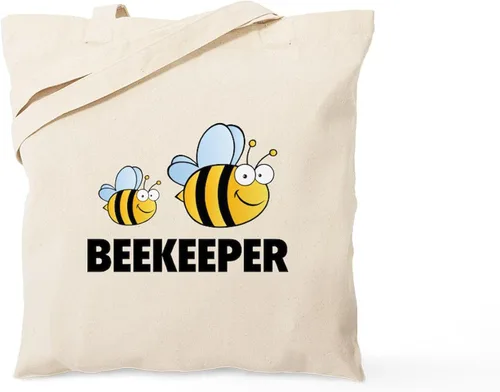 Vista 12 de CafePress Beekeeper Stencil Tote Bag Reusable Natural Beige Canvas Shopping Bag