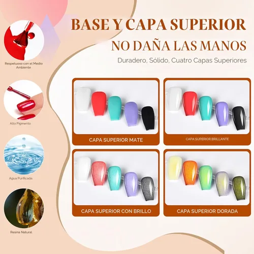 Vista 3 de Kit de esmalte de uñas con luz UV, kit de iniciación de esmalte de gel de 25