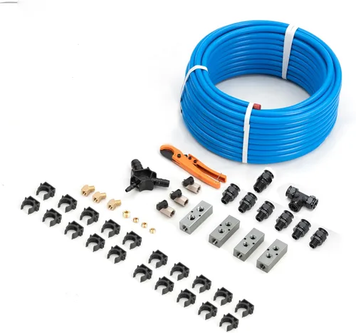 Vista 10 de Kit de Accesorios para Compresor de Aire 1/2" x 100 pies Sistema de Tuberías de Aire Comprimido de Aluminio HDPE Manguera Negra de Compresor de Aire