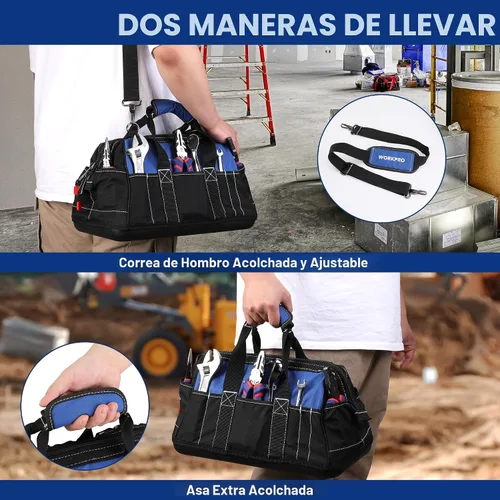 Vista 6 de WORKPRO - Bolso de herramientas de 16 pulgadas, con abertura ancha y base moldeada impermeable