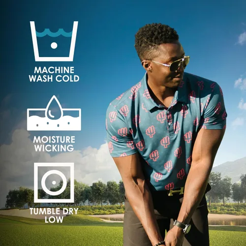 Vista 6 de YATTA GOLF - Camiseta polo de golf de alto rendimiento para hombre