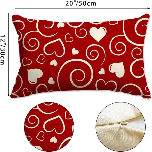 Vista 3 de Fundas de almohada para el día de San Valentín de 12 x 20 pulgadas, regalos de cumpleaños, diseño de amor, decoración de casa de campo al aire libre
