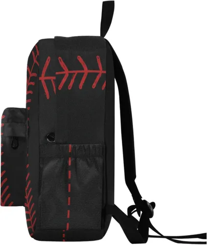 Vista 6 de Mochila para computadora de poliéster divertido para niños, niñas, mochila grande para negocios, deportes, viajes, escuela, libros, Béisbol
