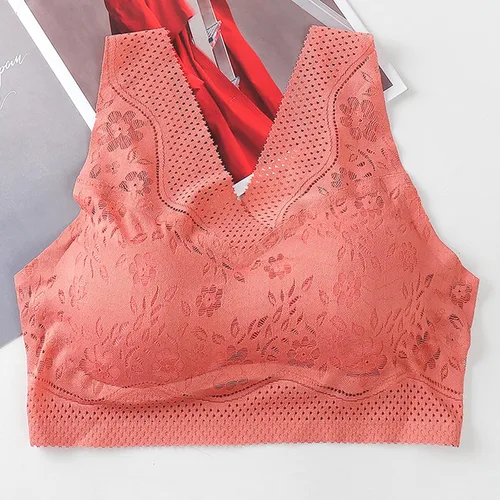 Vista 3 de Sujetador ligeramente acolchado sin alambres para mujer elástico invisible delgado elástico sin espalda brasier sexy
