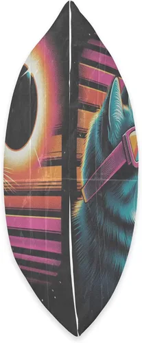 Vista 2 de Cat Solar Eclipse - Synthwave Retro Poster Style Almohada
