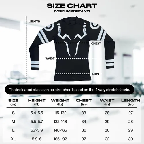 Vista 5 de Camisas de compresión de manga larga de anime para hombre, ropa de gimnasio, equipo de entrenamiento atlético