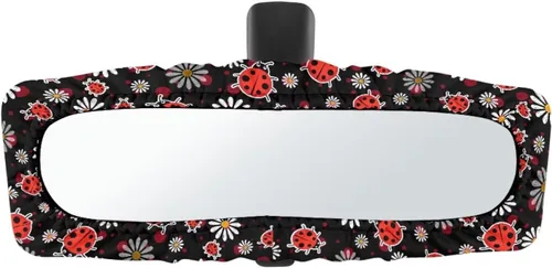 Vista 37 de Funda para espejo retrovisor de automóvil con estampado de vaca negro, protector de espejo retrovisor automático elástico