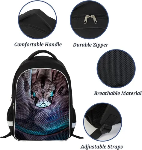 Vista 3 de Luminous 3D Print School Backpack Large Capacity Lightweight Students Bookbag for Kids