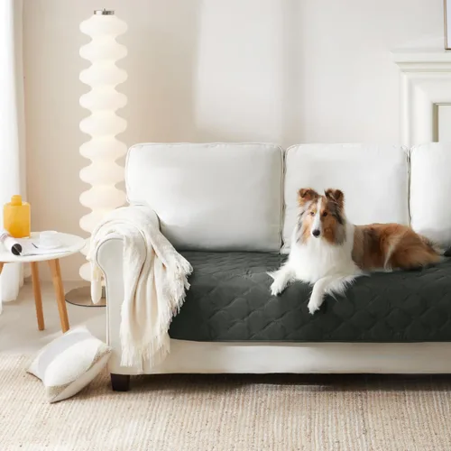 Vista 9 de Allisandro Protector impermeable de sofá para mascotas, funda de sofá resistente al pelo del perro, funda lavable, protector de muebles para perros