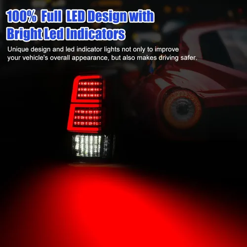 Vista 2 de Nixon Offroad Conjunto de luces traseras LED para Dodge Ram 1500/2500/3500 2009-2018 con modelo de luces traseras halógenas de fábrica, luces