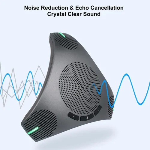 Vista 3 de Altavoz y micrófono de conferencia, micrófono de altavoz USB omnidireccional de 360° con concentrador USB, reducción de ruido/cancelación de eco