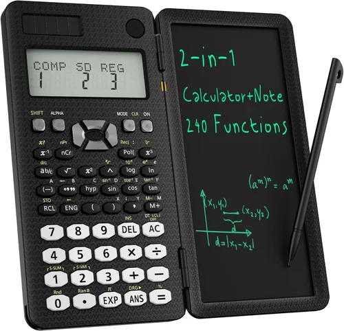 Vista 11 de Calculadora científica recargable ROATEE 991ES MAX, CalcNote Multivista de 4 líneas con pantalla LCD, bloc de notas de escritura plegable portátil