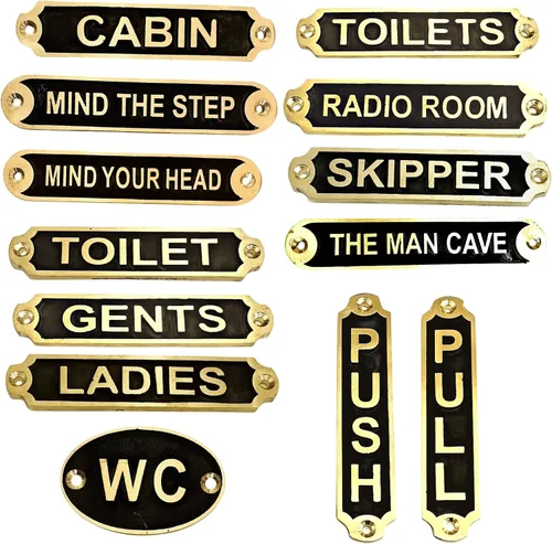 Vista 3 de Letreros de latón para puerta, juego de 13 placas para puerta, decoración de oficina en el hogar