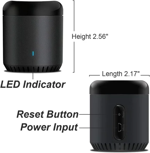 Vista 3 de Broadlink WiFi Smart Home Hub RM Mini 3 (solo Wi-Fi de 2.4 GHz) Automatización IR Aprendizaje Control remoto universal para TV Compatible con Alexa