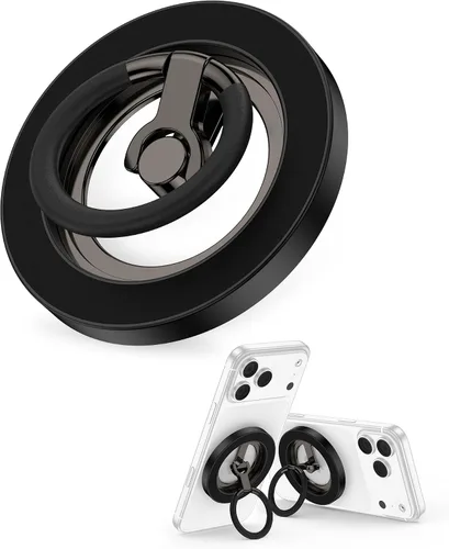 Vista 8 de Soporte de agarre para teléfono MagSafe de doble cara con anillo magnético ajustable para dedo y soporte lateral en bucle para iPhone 17/16 Pro