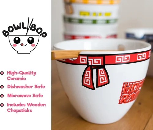 Vista 3 de Bowl Bop Hopeless - Juego de vajilla de cerámica japonesa Ramentic Incluye cuenco de fideos ramen de 16 onzas y palillos de madera Juego