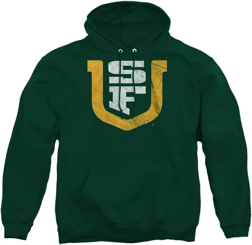 Vista 19 de Distressed College Primary Logo Adult Pullover Hoodie Collection 1 Universidad Estatal de Albany