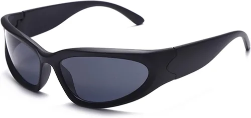 Vista 14 de ADE WU Gafas de sol envolventes de moda para mujeres y hombres Marco beige/lente marrón