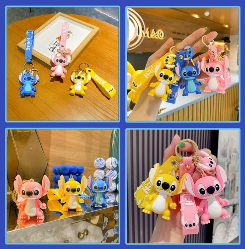 Vista 5 de Lindo llavero para niños y niñas, llaveros de dibujos animados, accesorios, llavero, bolso, mochila, dijes para automóvil, rosado (pink-3)
