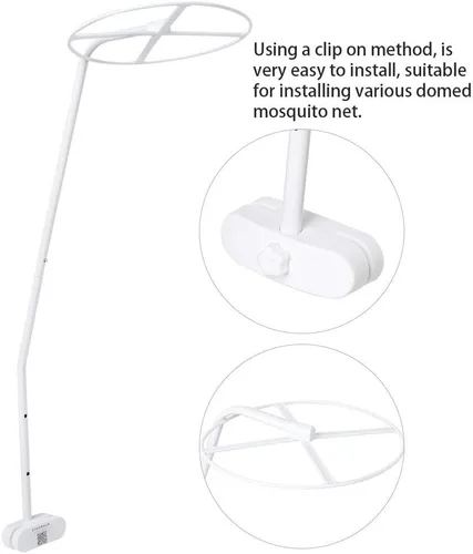 Vista 5 de Crisis Soporte de red, ajustable, clip, cúpula, blanco, aprox.1.1m/3.6ft