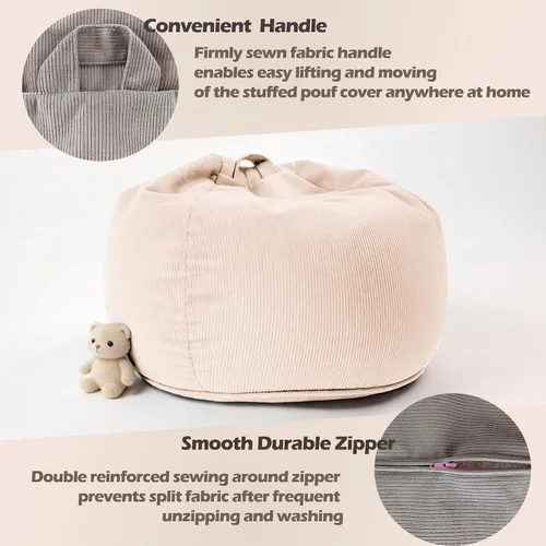 Vista 2 de LPMOERA Funda para Silla Puf de Almacenamiento de Animales de Peluche (Sin Relleno) Para Niños y Adultos. Camas Perezosas para Mascotas