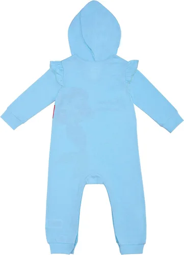 Vista 2 de Disney Princess Ariel Cinderella or Belle Girls Hooded Long Sleeve Romper for Newborn and Infant Blue or Purple