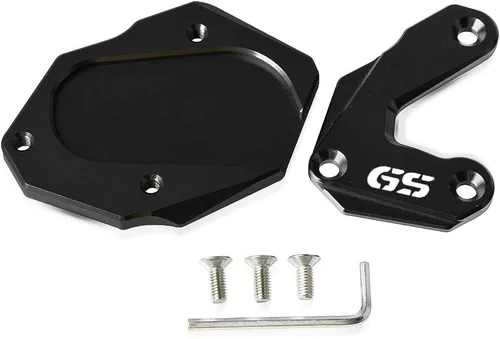 Vista 3 de Soporte lateral para motocicleta, ampliadora de extensión para B-M-W R 2012-2018 R1250GS R 1250 GS 2018-2023 R1200GS Rallye 2016-2018 (negro + negro)
