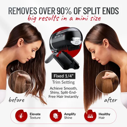 Vista 7 de Split-Ender Mini 2 – Recortadora de Puntas Abiertas original inalámbrica para cabello seco, dañado, quebradizo, rizado, encrespado o lacio